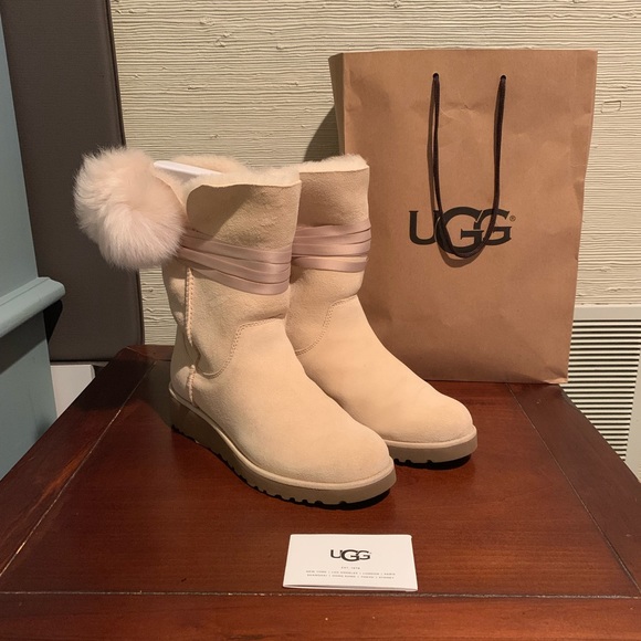 UGG Shoes - UGG TOSCANA POM POM Satin Ribbon Wedge Boot